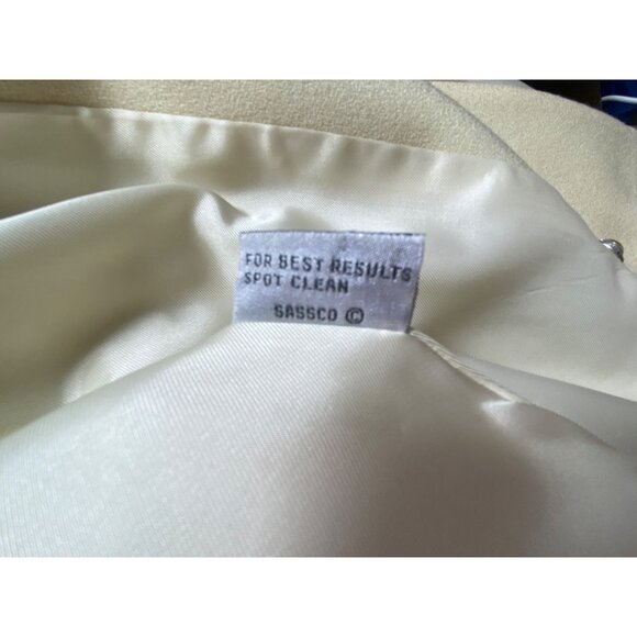 Vintage Nolan Miller 3-Piece Cream Skirt Suit Set Beaded Jacket Size 14 Eighties - Picture 8 of 10